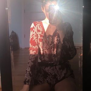 American Eagle burgundy romper